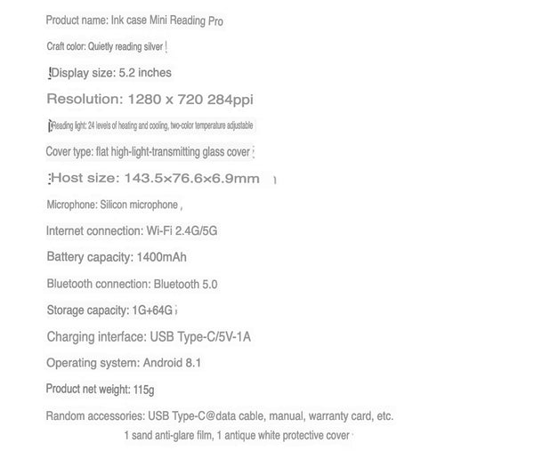 Xiaomi InkPalm Mini 5 Pro  - 64GB of storage - Silver