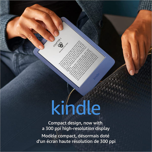 All-new Kindle (2022 release) – The lightest and most compact Kindle, now with a 6” 300 ppi high-resolution display, and 2x the storage